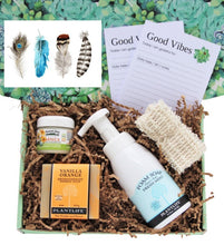 Load image into Gallery viewer, Feather Card - Natural / Organic Care Package - Gift Good Vibes