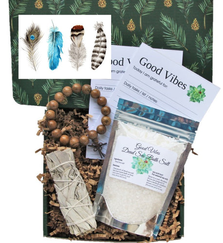 Feather Card - Sage Holistic Gift Box - Gift Good Vibes
