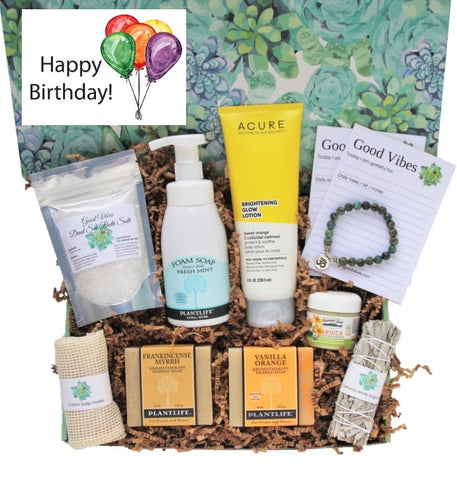 Happy Birthday Holistic Gift Box for Women - Deluxe - Gift Good Vibes