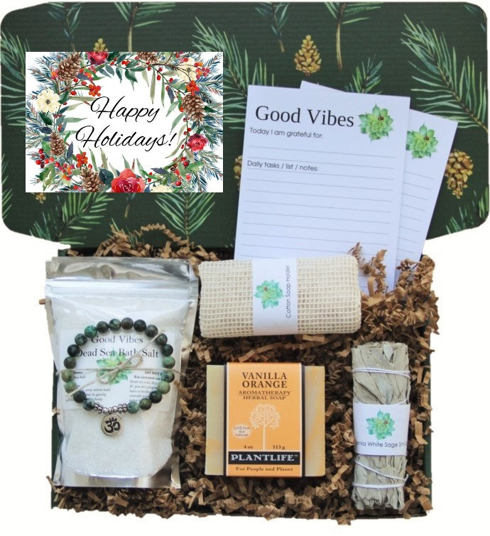 Happy Holidays - Holistic Gift Box for Women or Men - Large - Gift Good Vibes