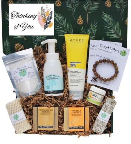Thinking of You - Natural / Organic Wellness Care Package for Men - Deluxe - Gift Good Vibes